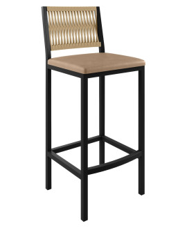 Banqueta Metálica em Corda Náutica - Barcelona - Paonanda Decor