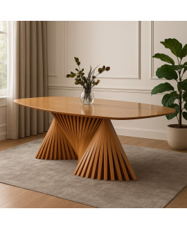 Mesa de Jantar com Base Escultural Opala Harmonia