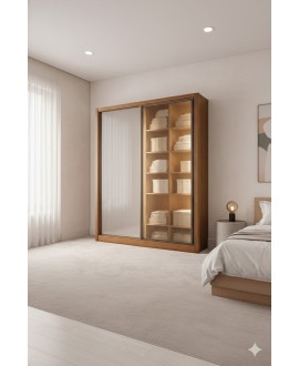 Guarda Roupa 2 Portas 3 Gavetas New GLASS - Novo Horizonte 