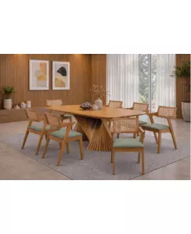 Sala de Jantar Maciça 8 lug torcida 2,20  Opala- Sala nobre