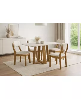 Sala de Jantar 4 cadeiras 1,20 x80 - Arizzona - Domus Móveis