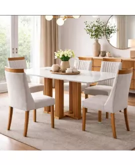 Sala de Jantar 4 cadeiras 1,20 x80 - Vênus - Domus Móveis