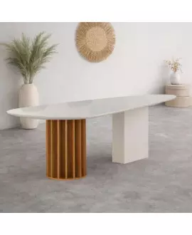 Mesa de Jantar Orgânica com vidro 2 Torres 2x1 Arbo Desig