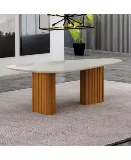 Mesa de Jantar Orgânica com vidro 2x1- Iza  Arbo Design