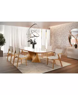 Sala de Jantar Madeira Maciça 6 Cadeiras 2,0x1,0m - Prestige - Harmonia