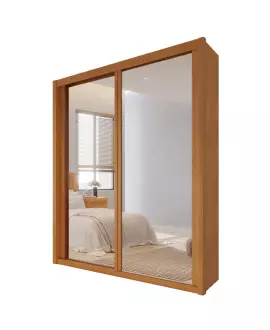 Guarda Roupa Solteiro Espelhado 2 Portas 3 Gavetas - Pietro - Móveis Bettio