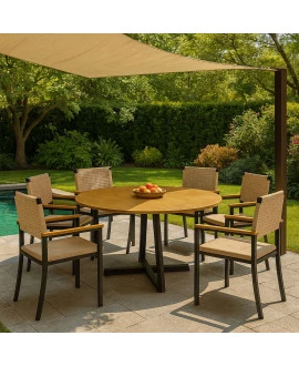 Conjunto Náutico de Área Gourmet 6 Cadeiras  1,50m - Solara