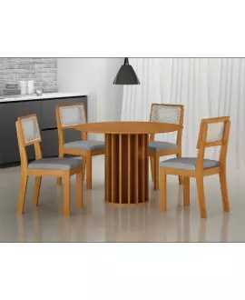 Sala de jantar MDF redonda 4 lugares Florença - Arbo Design