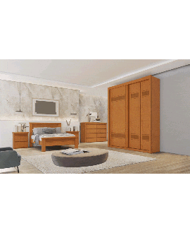 Guarda Roupa Solteiro 3 Portas 3 Gavetas - Palma - Bettio Móveis