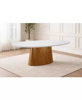Mesa de Jantar Oval 2,20x1,10m  Atenas Imperial Móveis
