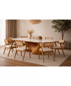 Sala de Jantar Maciça 8 lug torcida 2mts  Opala- Sala nobre