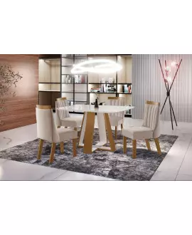 Sala de Jantar 4 cadeiras 1,20 x80 - Viggore - Domus Móveis