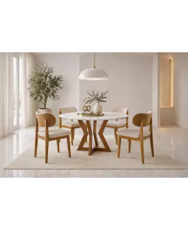 sala de jantar maciça 4 cadeiras - Organick - Sala Nobre