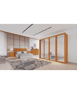 Guarda Roupa Casal Espelhado 6 Gavetas - Palladio Ruby - Móveis Bettio