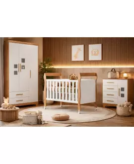 Quarto completo com Berço que vira cama Magia - MobiBaby