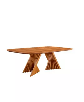 Mesa de Jantar Madeira Maciça com Base Torcida - Diamante - Harmonia Salas