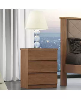 Mesa de Cabeceira com 3 Gavetas - Bari Gold - Cumaru 