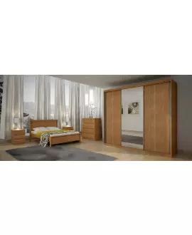 Guarda Roupa Casal com Espelho 3 Portas 6 Gavetas - Paradizzo Gold - Móveis Novo Horizonte