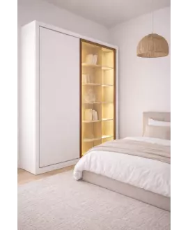 Guarda Roupa 2 Portas 3 Gavetas 10  Prateleiras  New GLASS - Novo Horizonte 