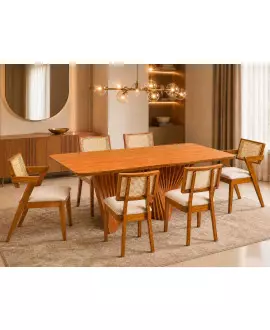 Sala de Jantar 6 cadeiras 1,60x90 - Villagio -Sala Nobre