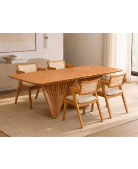 Sala de Jantar 4 cadeiras 1,60x90 - Oslo Luxo -Sala Nobre