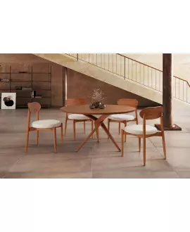 Sala de Jantar Redonda 4 Cadeiras 1,35m - Aiko - Espresso Móveis