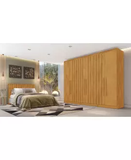 Guarda Roupa Casal Ripado 6 Portas 4 Gavetas - Oxford - Made Marcs