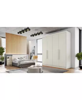 Guarda Roupa Solteiro 4 Portas 3 Gavetas - Nantes - Móveis Europa