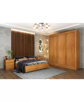 Guarda Roupa Casal 3 Portas 4 Gavetas - Valencia - Líder Móveis