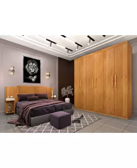 Guarda roupa casal 6 portas 3 gavetas 2,19m - Olimpo - Líder Móveis 