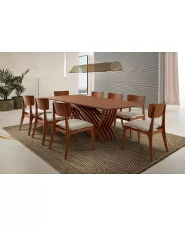 Sala de Jantar Madeira Maciça 8 Cadeiras 2,20x1,10m - Aurora - Espresso Móveis