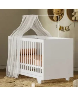 Berço que vira cama com Colchão - Flocos - MobiBaby