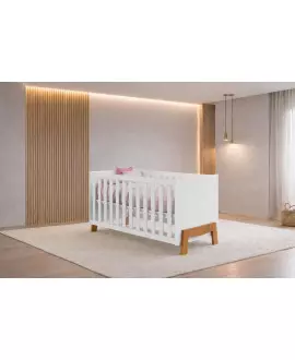 Berço com colchão que vira Cama Multiuso Mimo - MobiBaby