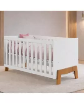 Berço com colchão que vira Cama Multiuso Mimo - MobiBaby