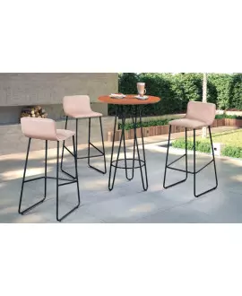 Bistrô com 3 banquetas de metal - Dubai - CM Decor