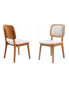 Cadeiras com Encosto Estofado Curvado - Bayonne - Gold Salas
