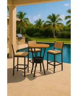 Mesa Bistrô Redonda com Cooler 3 Banquetas Náutic - Solara