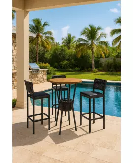 Mesa Bistrô Redonda com Cooler 3 Banquetas Náutic - Solara