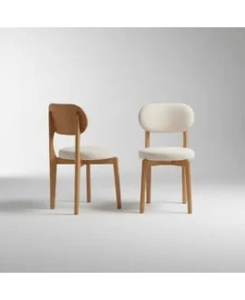 Cadeiras com Encosto Curvado com Estofado - Chelsea - Gold Salas	