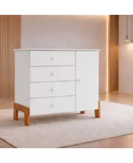 Cômoda  Infantil  4 gavetas 1 Porta MIMO - MobiBaby