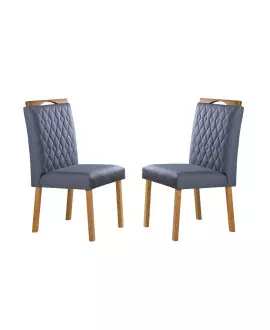 Cadeiras para Mesa de Jantar Estofada - Amsterdã - Art Salas