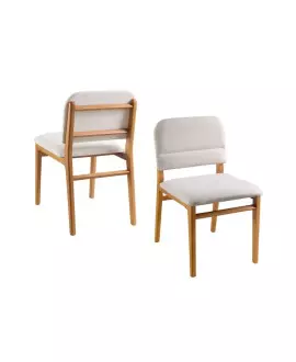 Kit 2 Cadeiras Moderna em Madeira Maciça - Carol - Requinte Salas