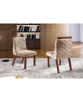 Cadeiras para Mesa de Jantar Estofada - Porto - LJ Móveis