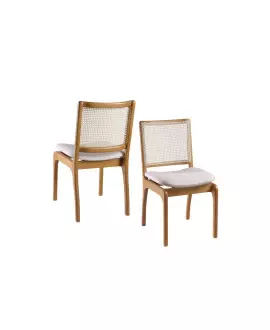 Cadeiras para Mesa de Jantar Madeira Maciça com Telinha - Barcelona - Requinte Salas
