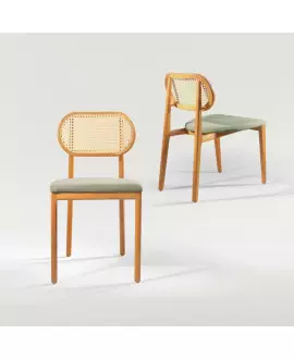 Cadeiras para mesa de jantar moderna encosto de telinha - Lírio