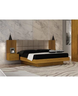 Cama Casal com Painel Estofado - Braga - Leifer Móveis