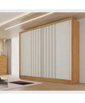 Guarda Roupa Solteiro Ripado 2 Portas 4 Gavetas - Galati - Made Marcs