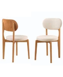 Cadeiras com Encosto Curvado com Estofado - Chelsea - Gold Salas	
