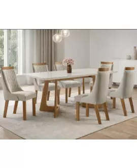 Sala de Jantar Completa com 6 Cadeiras Ravena -Domus Móveis