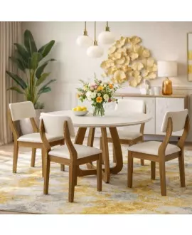 Sala de Jantar moderna redona 4 lugares 1,10m Toscana- Domus